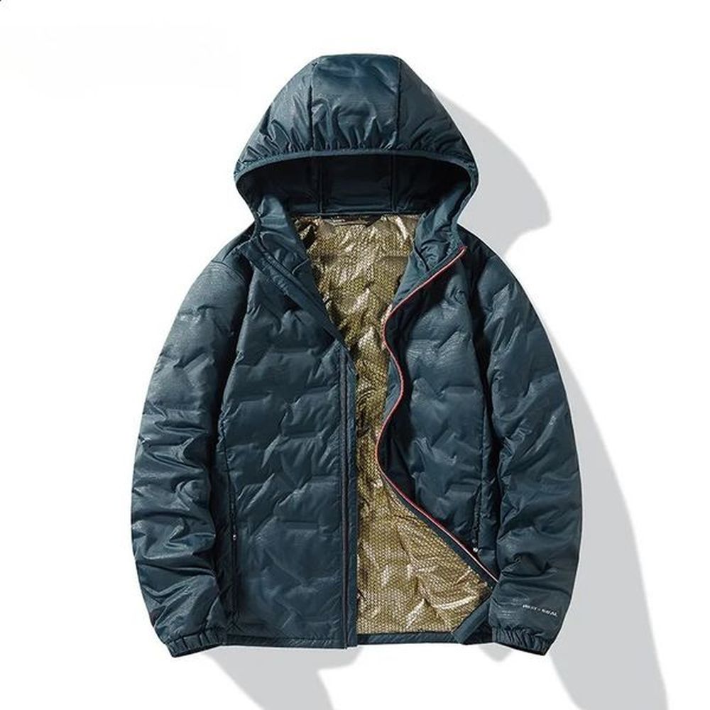 Autumn winter lightweight climbing jacket mens graphene warm solid color hooded jacket outdoor hiking and camping jacket 241121