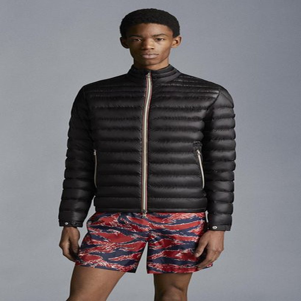 2023 Autumn Winter Men's White Duck Down Parkas Jackets Zipper Stand Collar Striped Man's Slim Short Coats MKM022