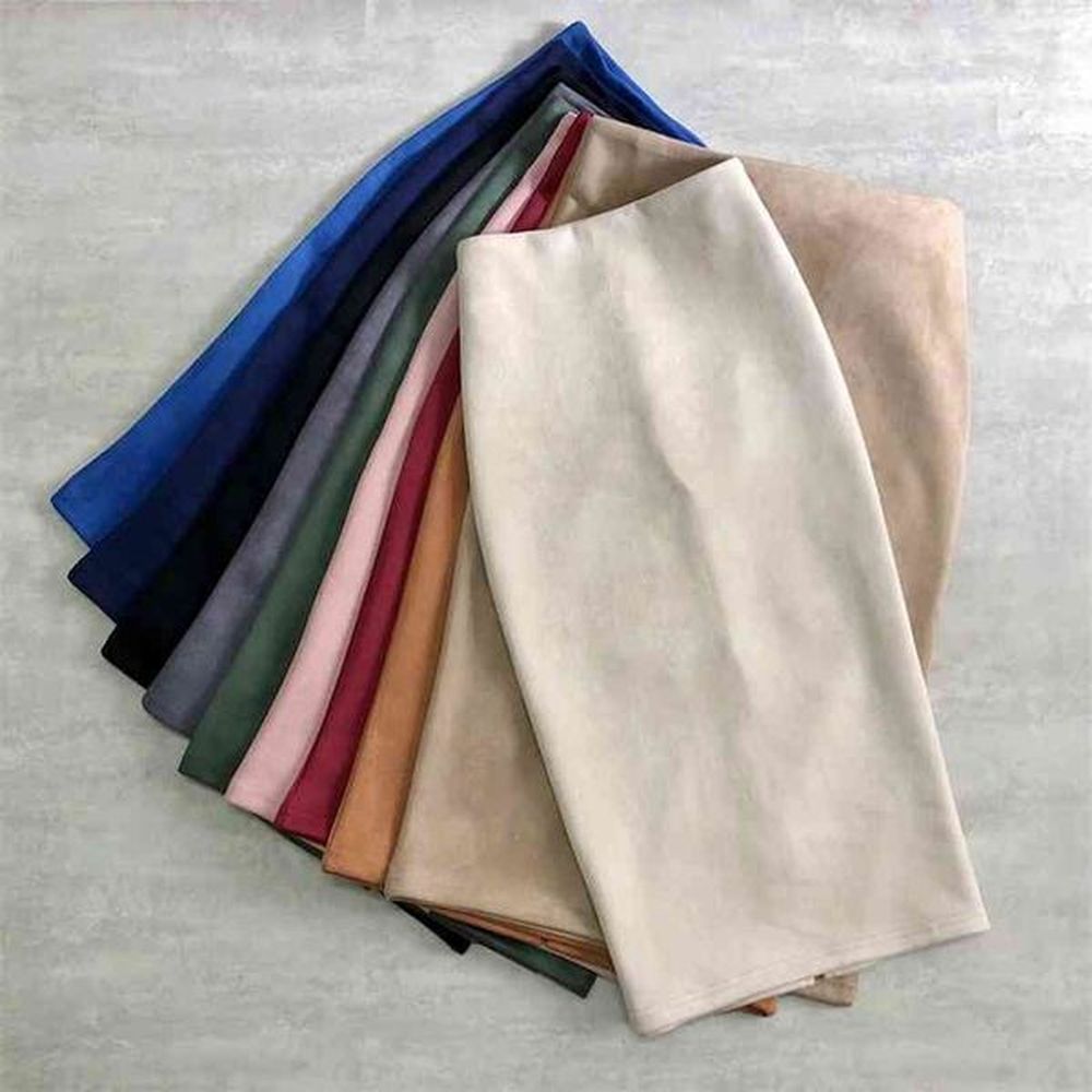 autumn winter suede skirt women pu leather multicolor bag hip