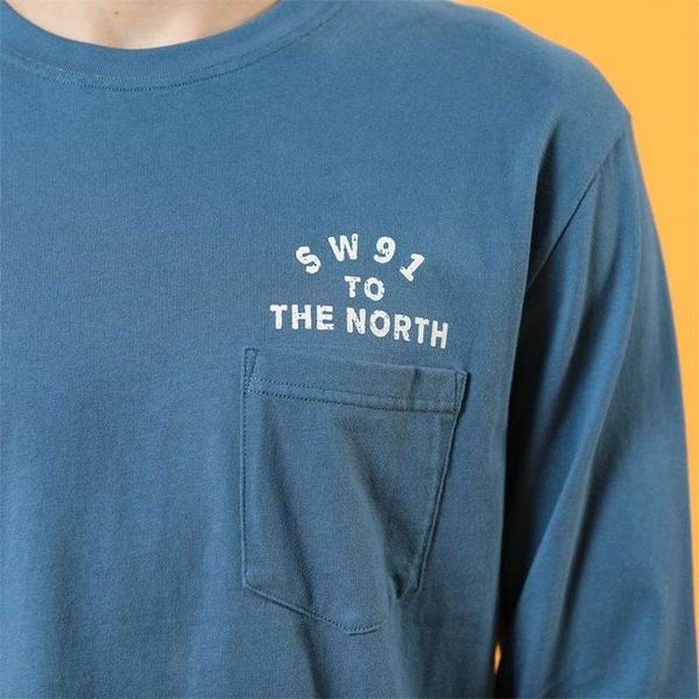 Autumn Winter Vintage Letter Print Tshirt Men Long Sleeve Chest Pocket 100 Cotton Plus Size Top 201203