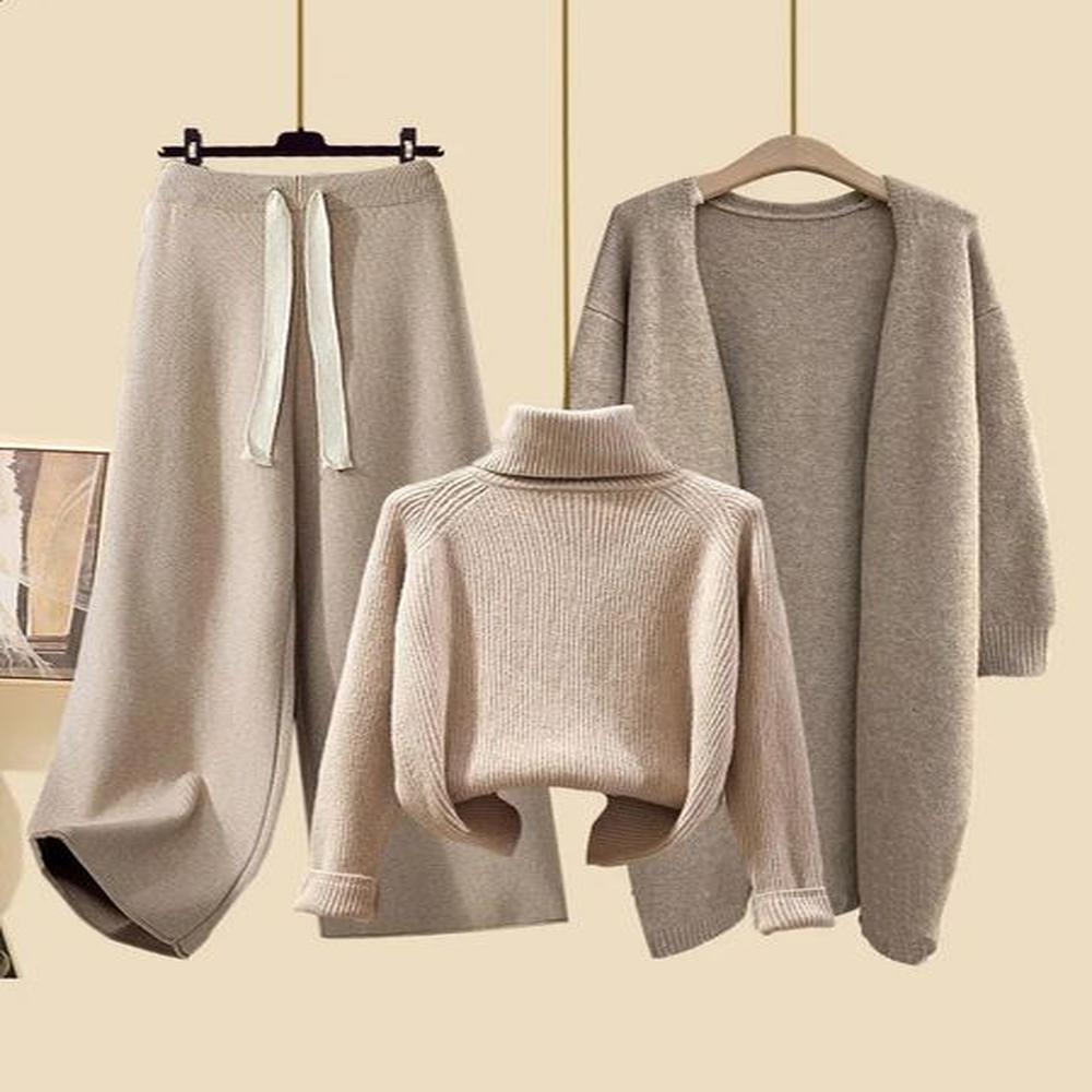 autumn winter warm knitwear sets for women outfits ladies elegant