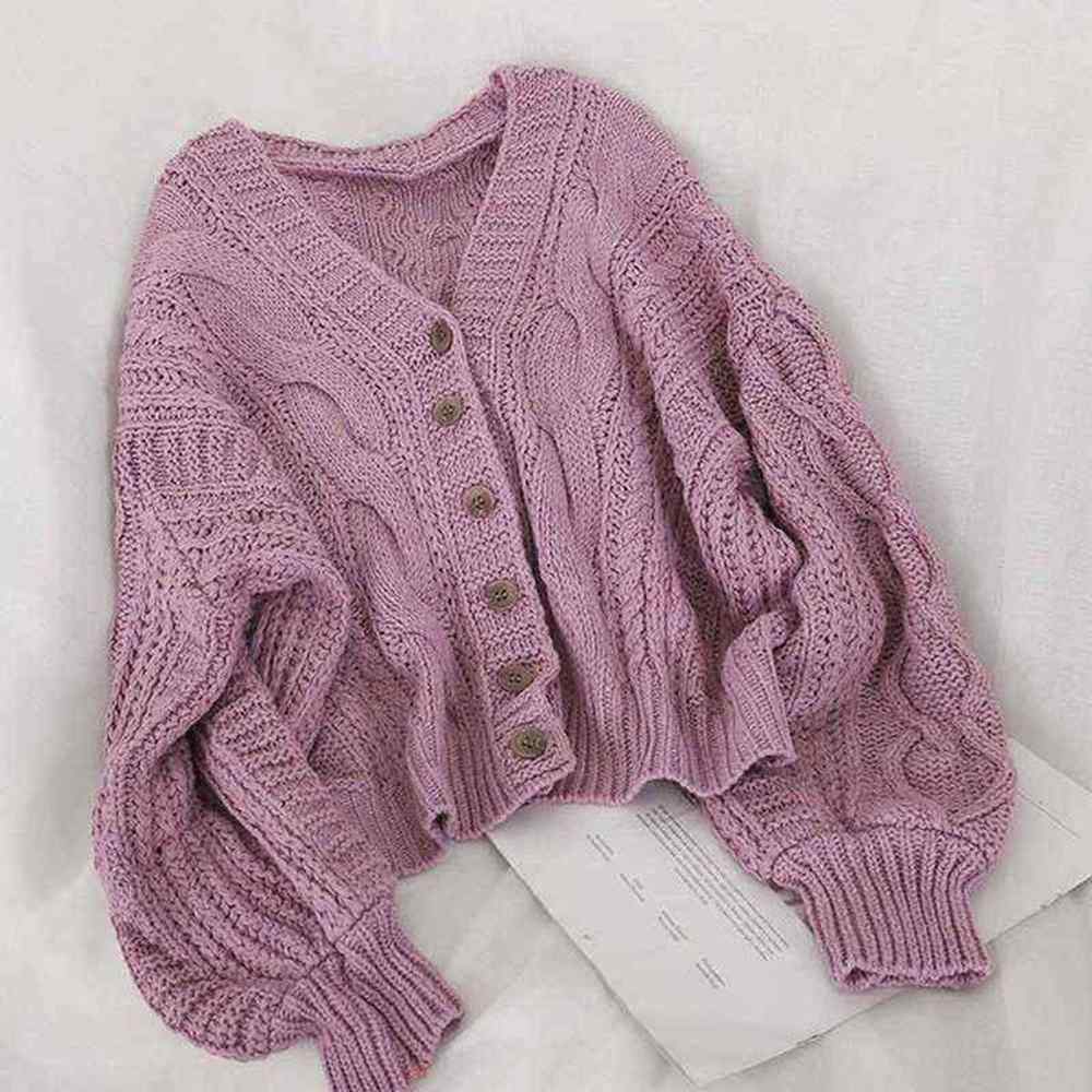 autumn winter womens cardigan korean style the retro solid color