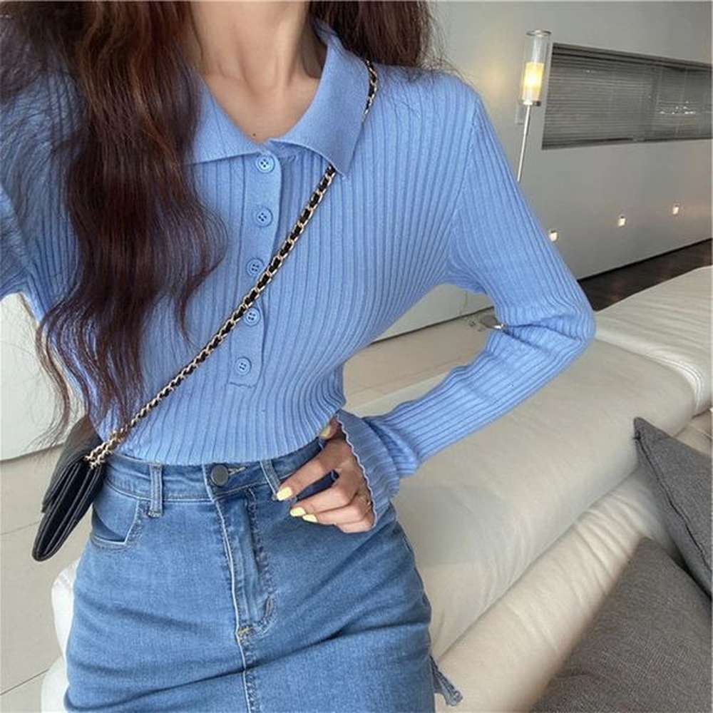 autumn womans sweater poloneck leisure slim fit interior lapping fashion