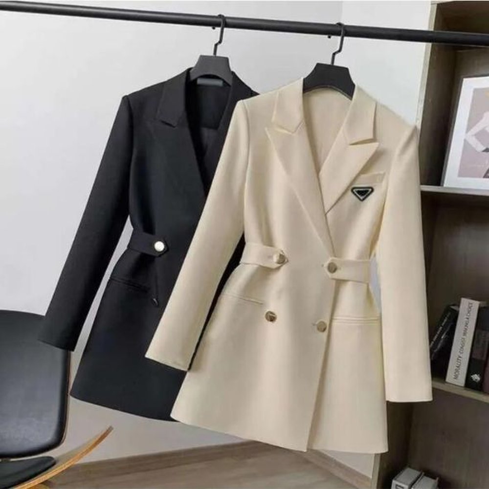 autumn womens suit coat designer button jacket fashion matching inverted