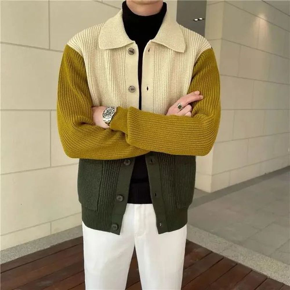 Autumnr and Winter Long Sleeve Coats High Quality Knit Cardigan Man Y2k Casual Korean Clothes Top Sweater for Men 241225