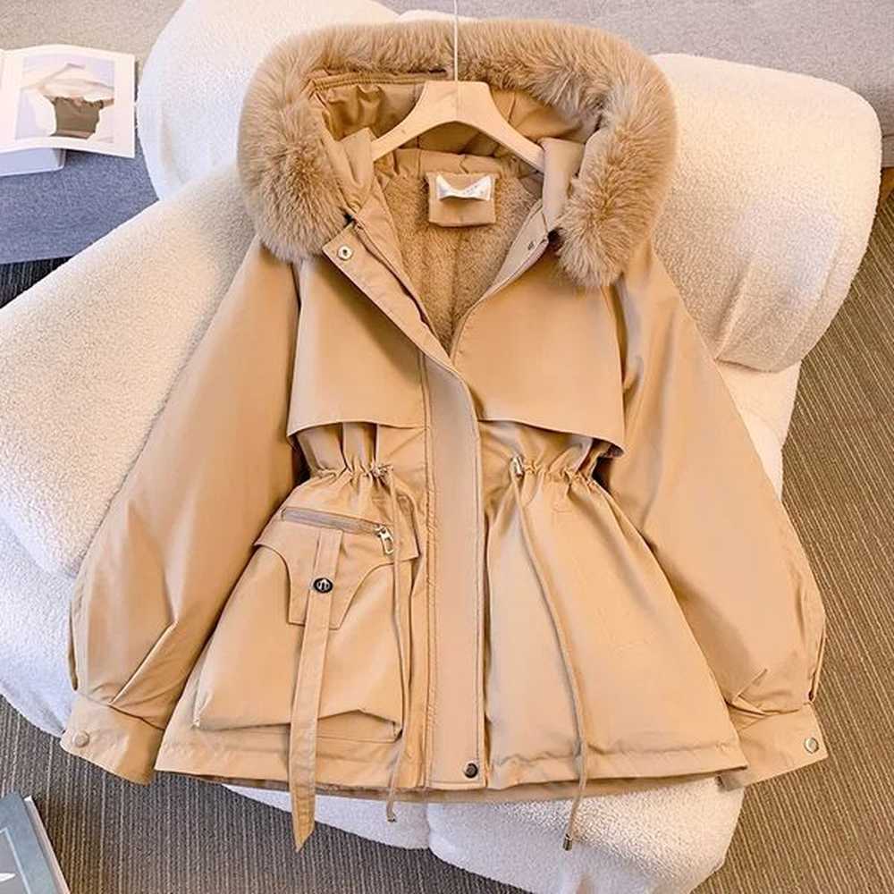 autumnwinter lined down jacket womens winter coat warm brushed