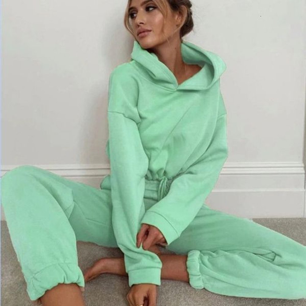 autumnwinter new fashion long sleeve sports casual two piece set