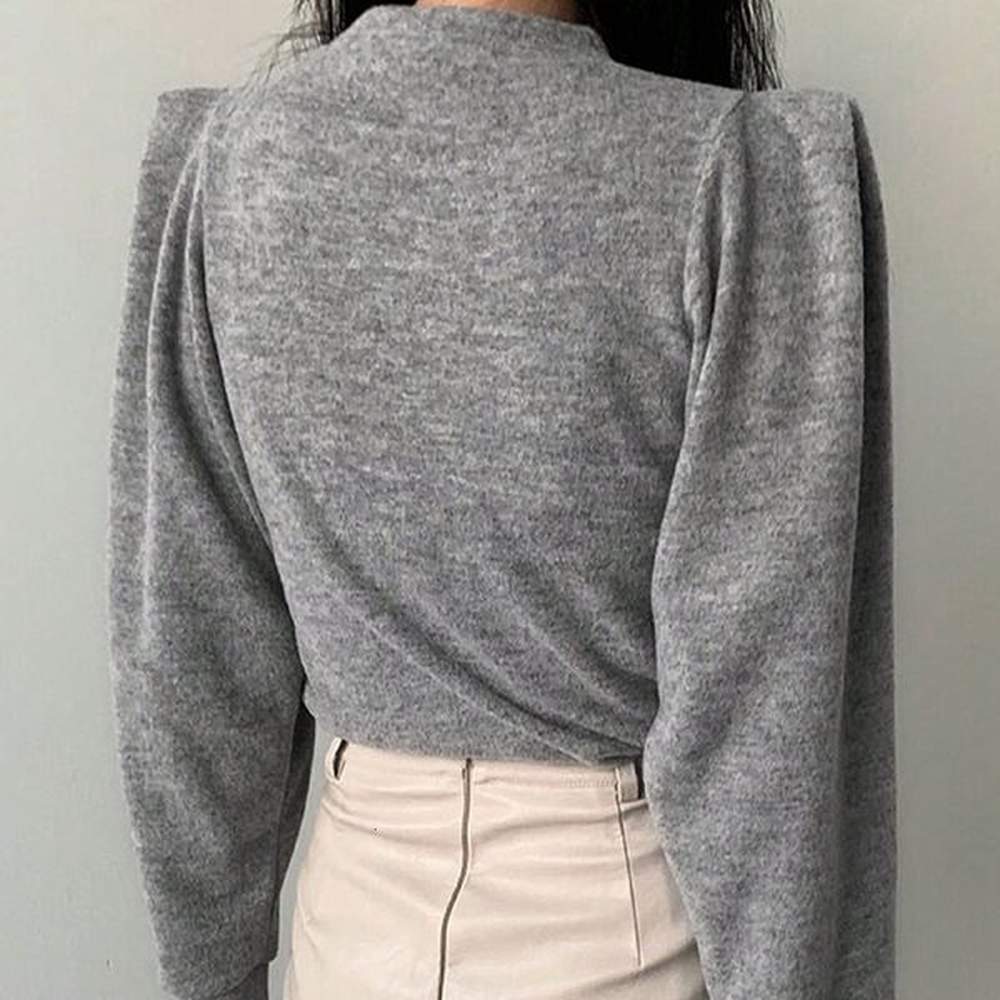 autumnwinter new round neck mushroom edge vintage letter bubble