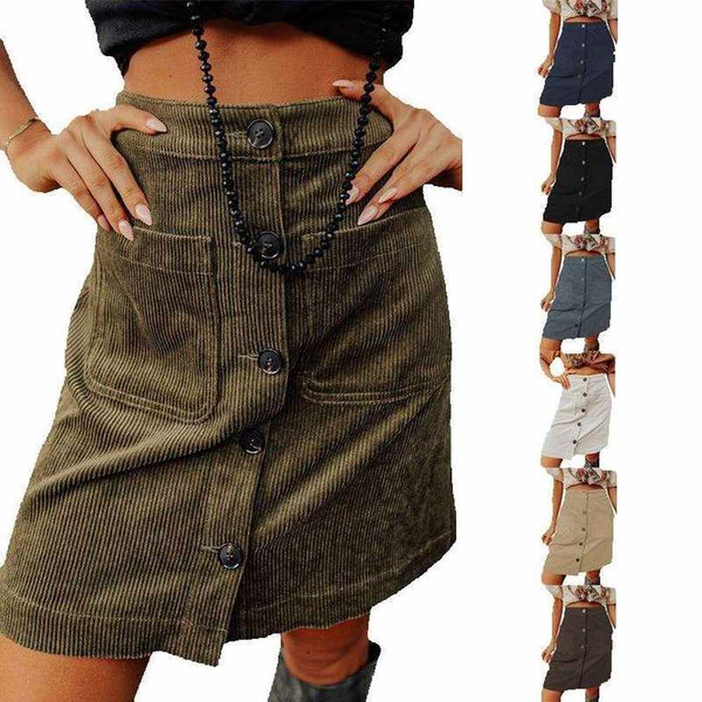 autumnwinter new tiktok womens corduroy half length skirt slimming