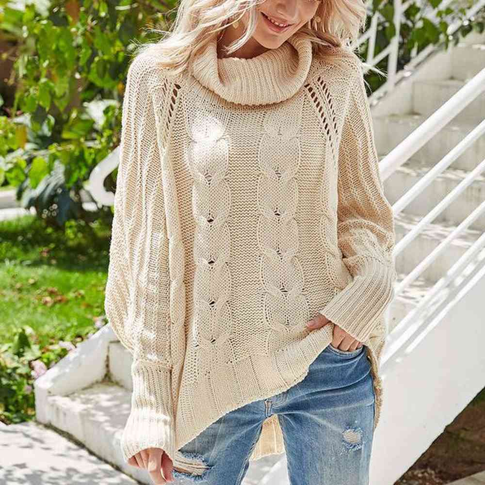 autumnwinter new twisted flower pullover knitwear bat sleeves loose
