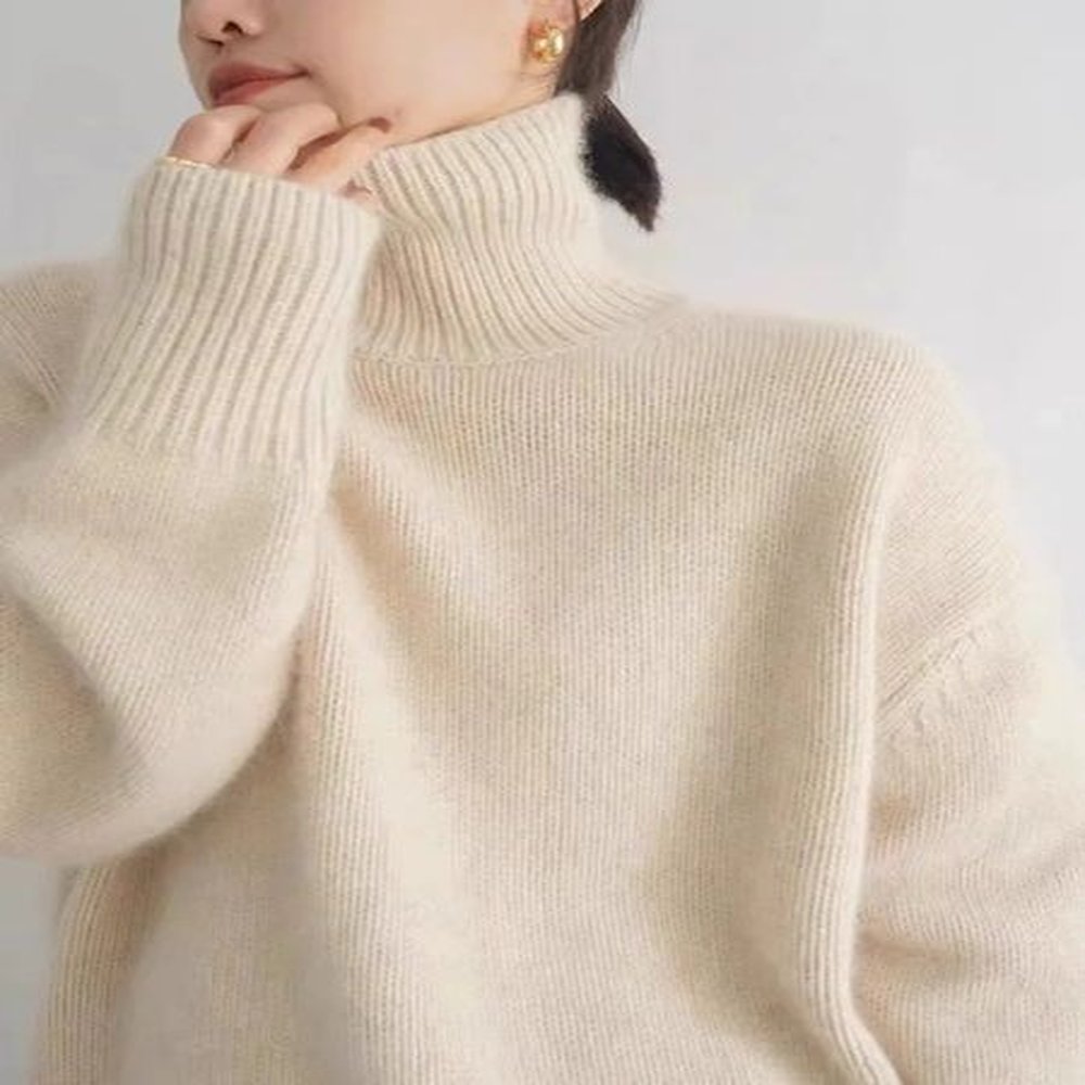 autumnwinter thick cashmere sweater womens high collar pullover sweater warm