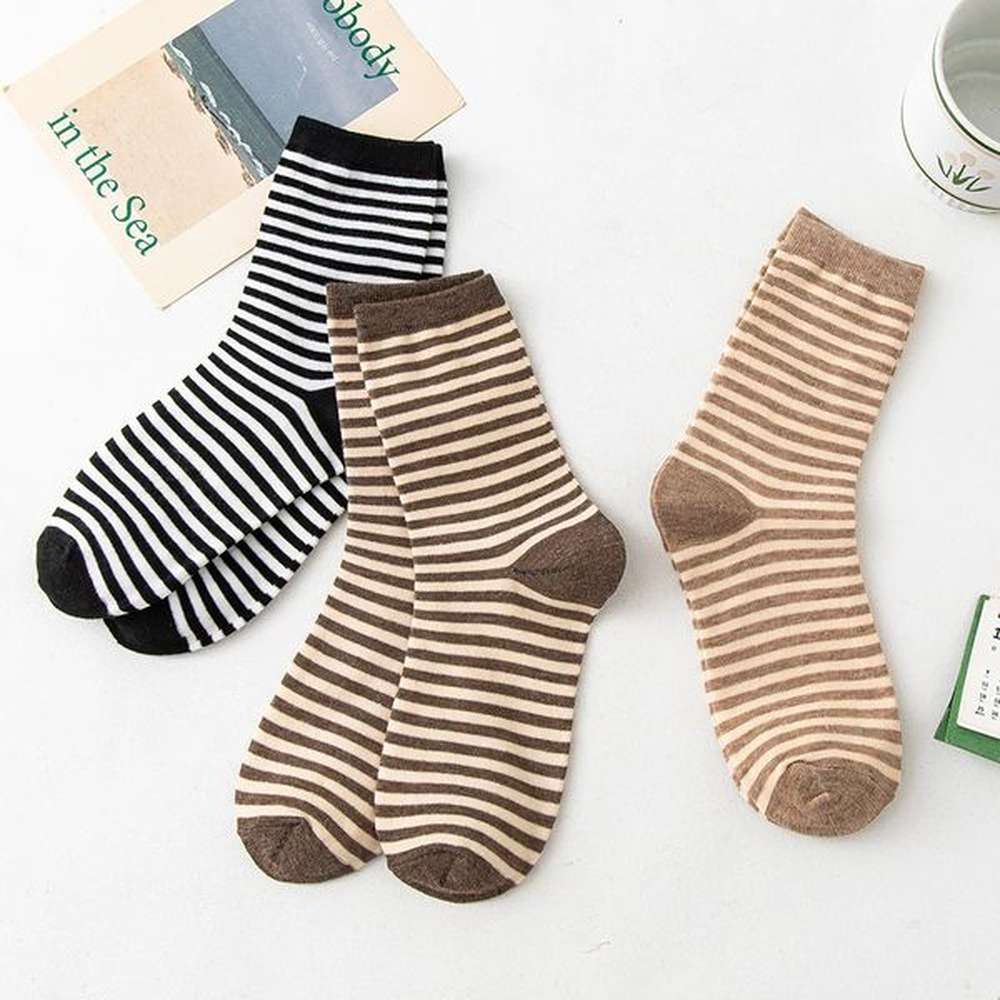 autumnwinter womens striped college trend socks womens art long tube