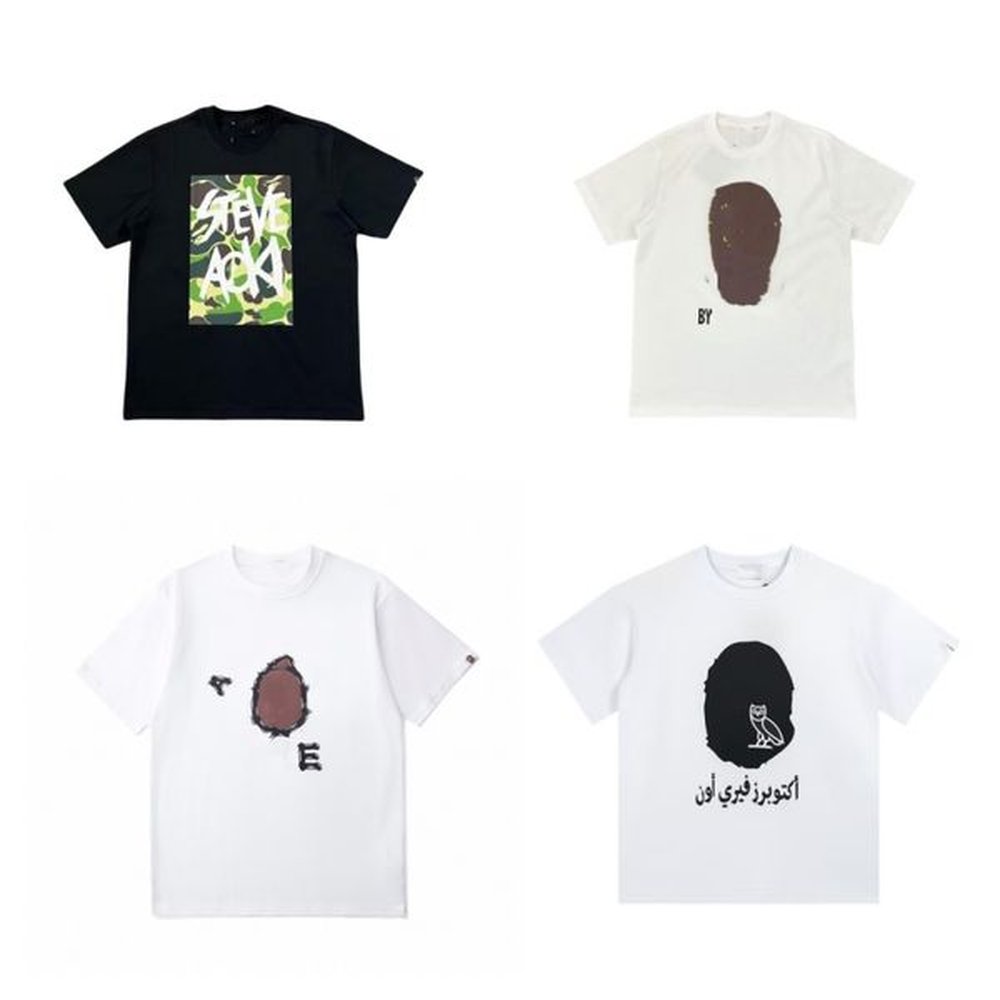 2025 b a p e mens designer t shirt T-shirts Womens Designers Casual Crew neck Cotton Short Sleeves Clothing Street Clothes Breathable Tops H