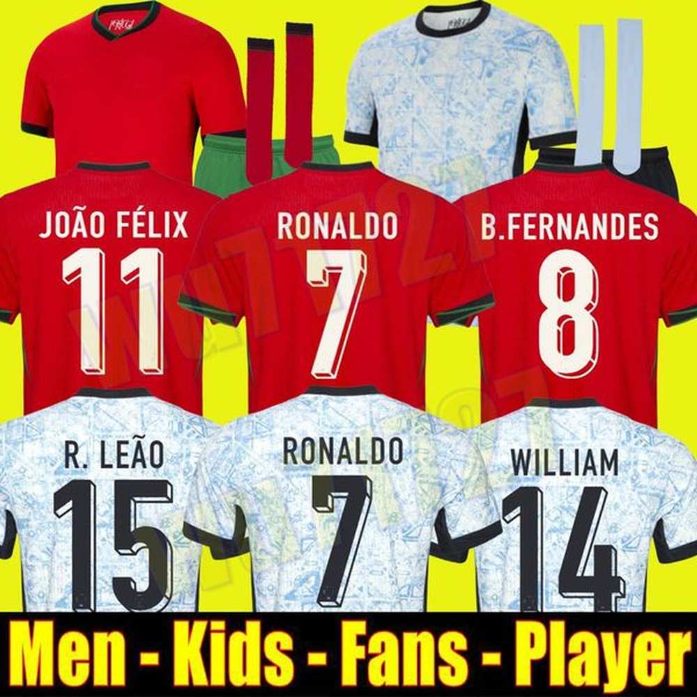 Baby Kids 24 25 Portugals Jerseys Kits 2024 2025 Home Away 3RD Pre MATCH CR7 DANILO Kids Football Shirts Shorts Kits BRUNO FERNANDES JOAO FE