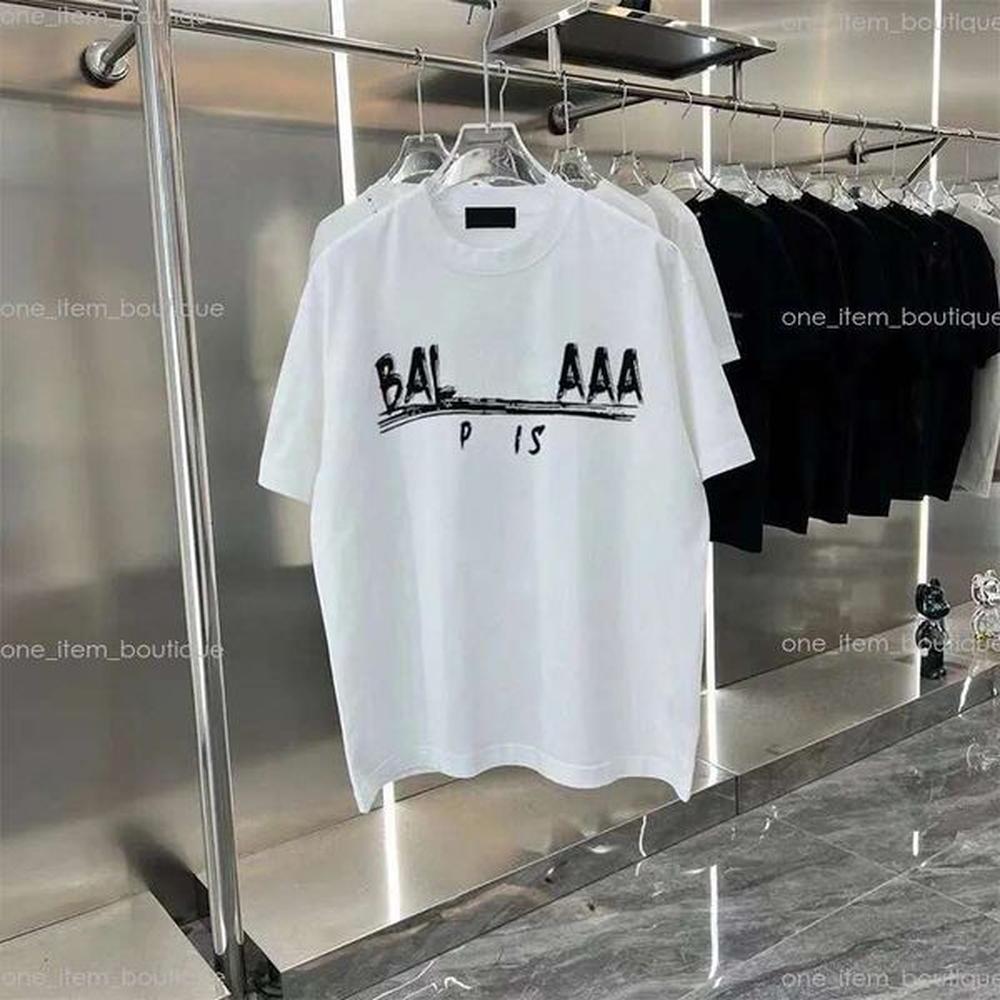 Bal Tshirt Designer Brand Tees T Shirts Top Quality Pure Cotton Short Sleeve Shirt Simple Letter Printed Summer Casual Men Clothing 869