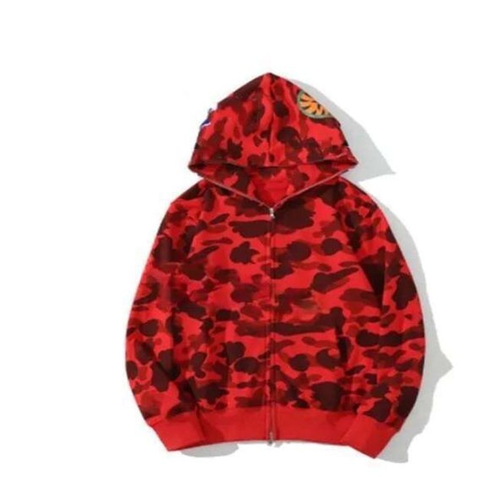 Bapehoodies AAA Quality Men's And Women's Shark Hoodie Camo Star Sky Double Hat Cotton Embroidery Cartoon Print Zip Bapehoode D99