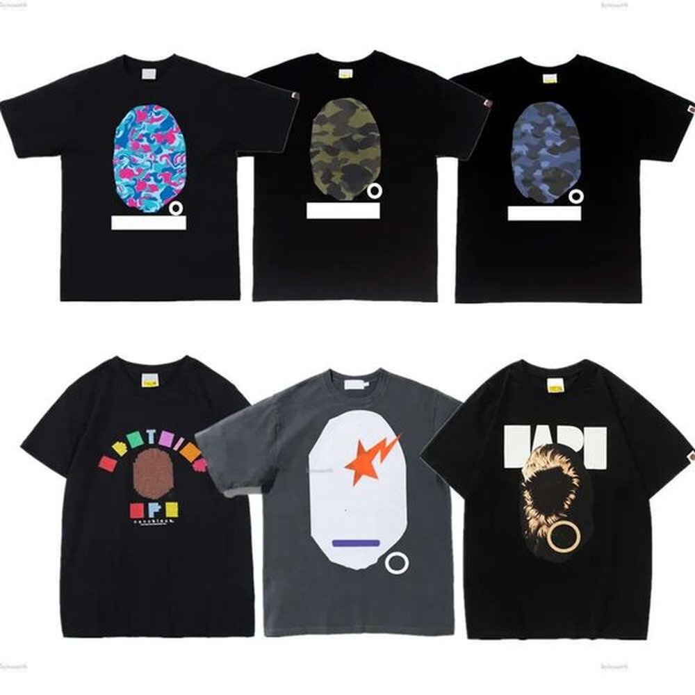 Bapeshirts Designer Brand Popular Fashion High Street Cotton T-Shirt Sweatshirt T-Shirt Loose And Breathable Men And Women Print Casual Shor
