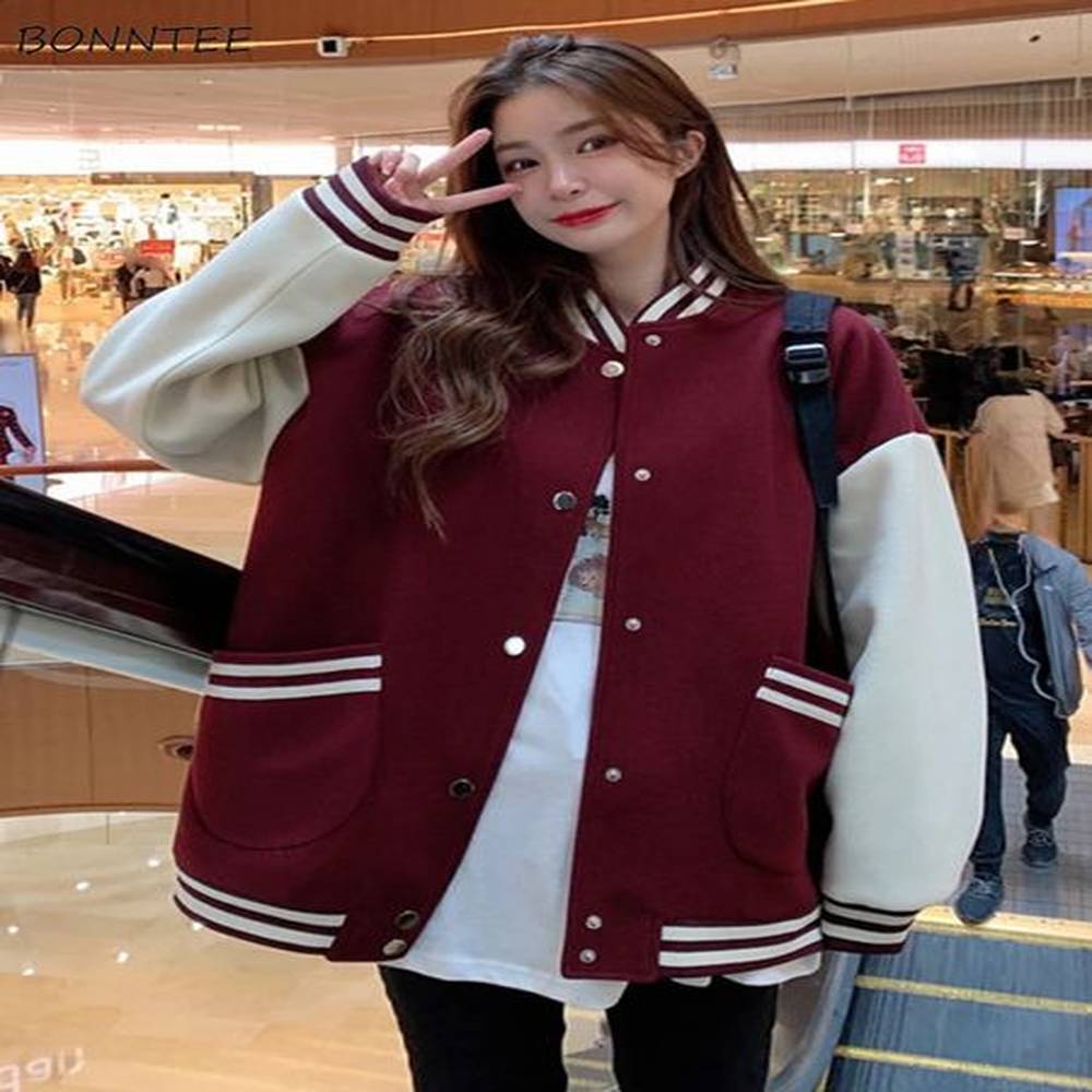 baseball jackets for women couple korean fashion autumn winter outerwear