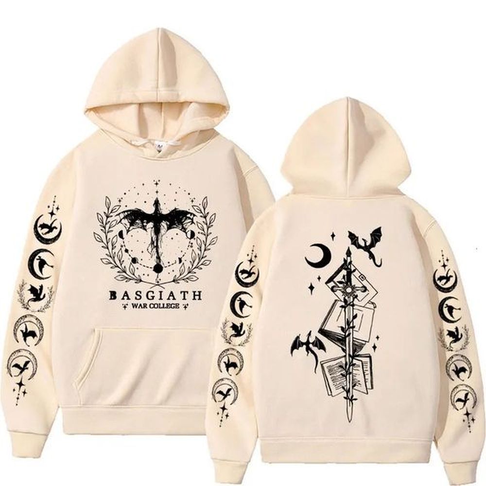 Basgiath War College Double Sided Hoodie Fourth Wings Men Women Fashion Gothic Y2k Sweatshirt Casual Pullover Hoodies Streetwear 241010