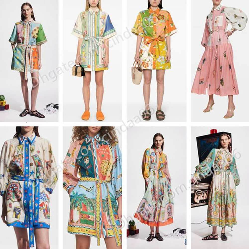 basic casual designer women dresses floral printed holiday mini skirts