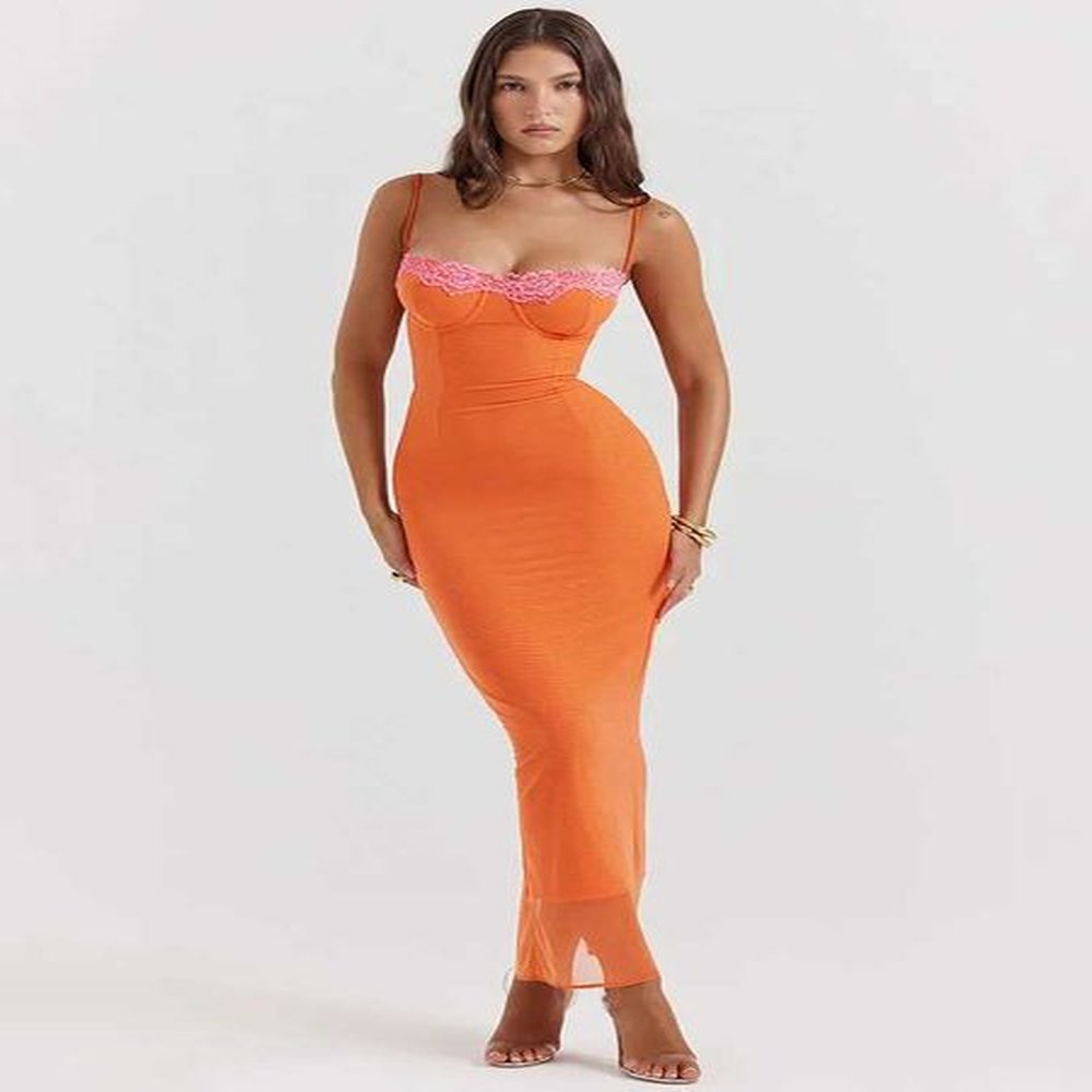 basic casual dresses articat sexy lace patchwork backless slim women