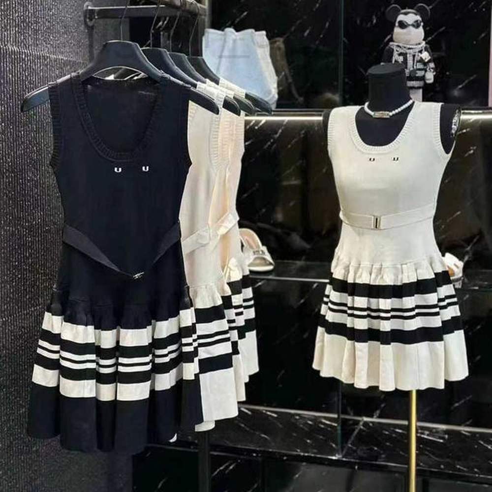 basic casual dresses designer summer new round neck