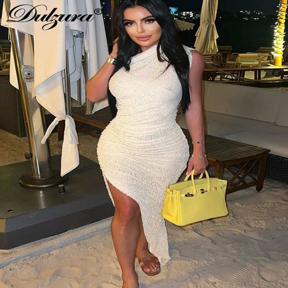 basic casual dresses dulzura yk clothes one shoulder sleeveless backless