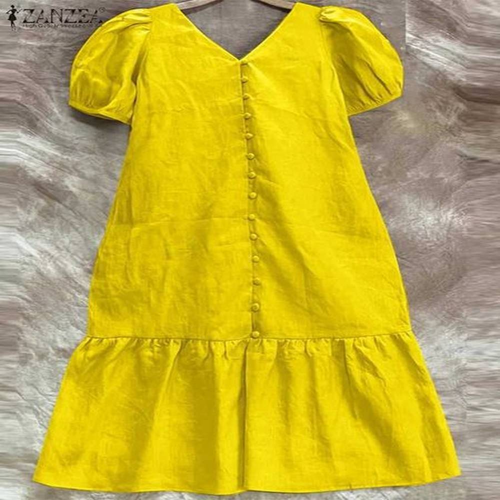 basic casual dresses zanzea fashion vneck ruffles dresses women solid