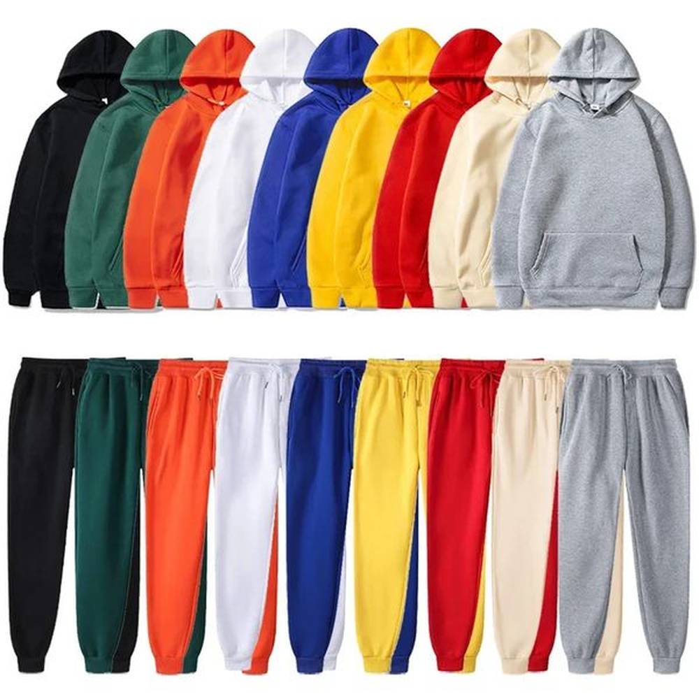 Basic Fleece Hoodies And Sweat Pants Set Men Jogger Wholesale Track Suit Sportswear Tracksuits Unisex Ensemble Jogging Homme y241115