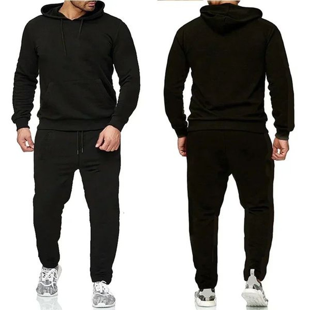 Basic MenWomen 2PcsSets Sweatshirt Hoodies Pants 2024 Male Gyms Fitness Tops Joggers Sportswear Tracksuits 241115