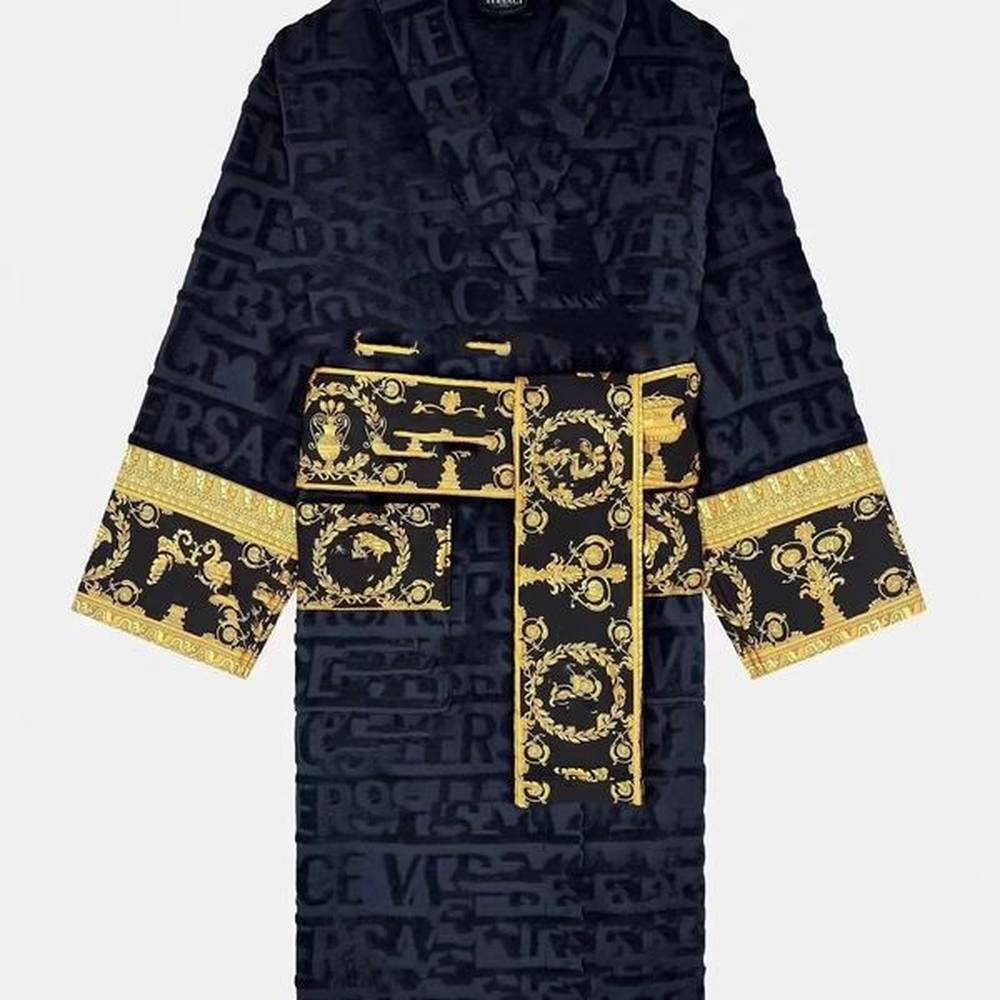 Bath Robe Designer Long Hoodie Lovers Couples Longstyle LUXURY European printing bright 100% cotton luxurious Couple BathRobe wholesale 2 pa