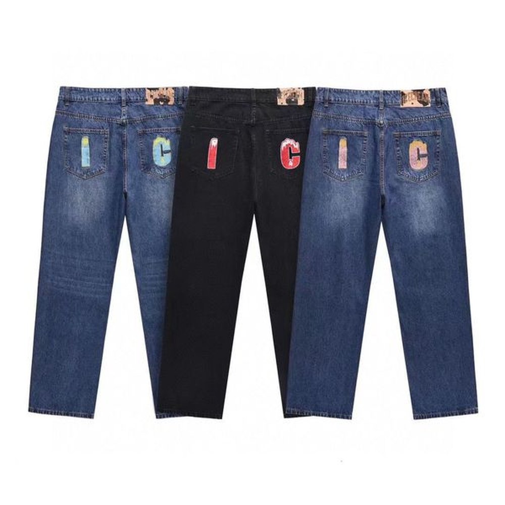 bbc ice cream jeans flying dog series pattern print womens
