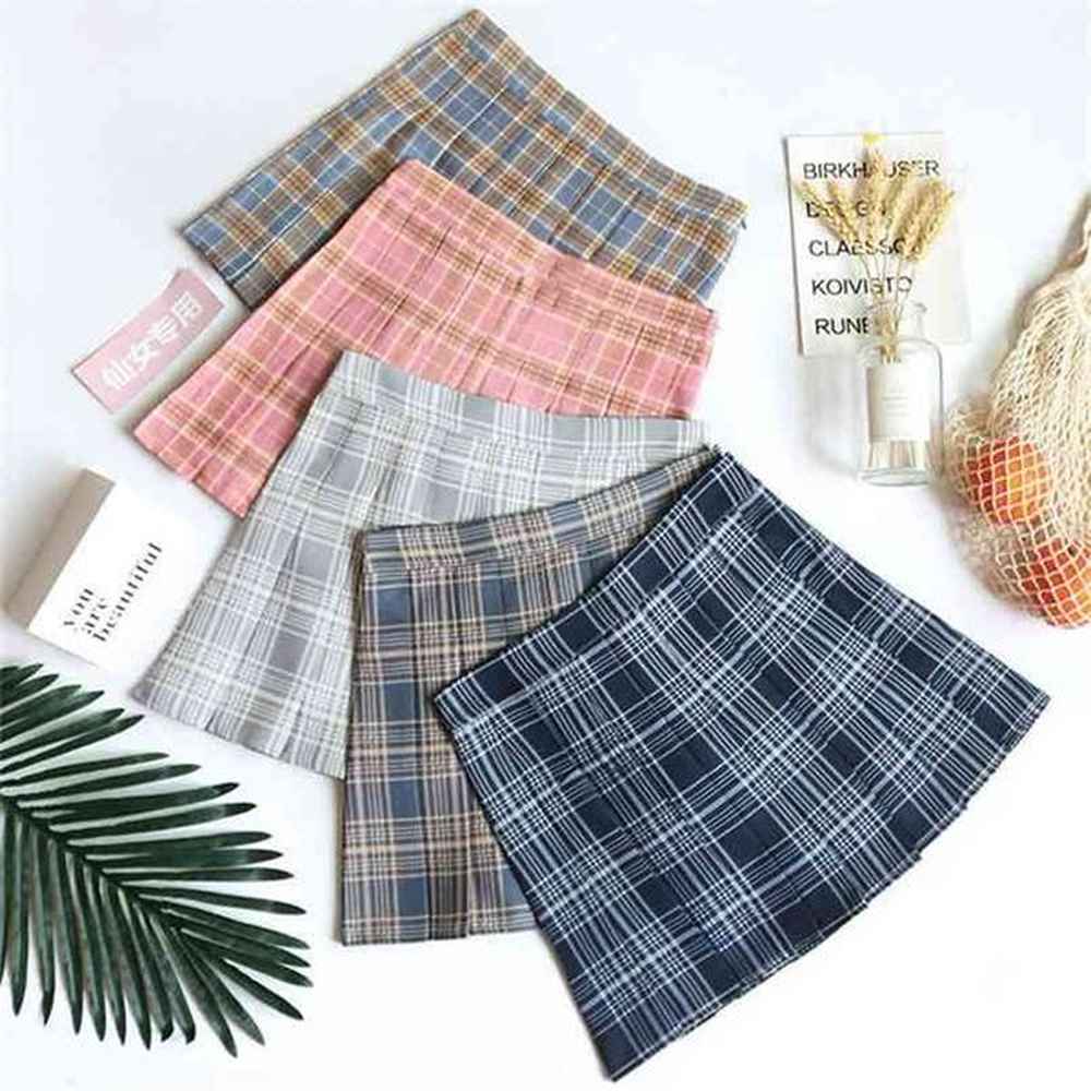 beforw preppy japanese korea short skirts high waist mini womens