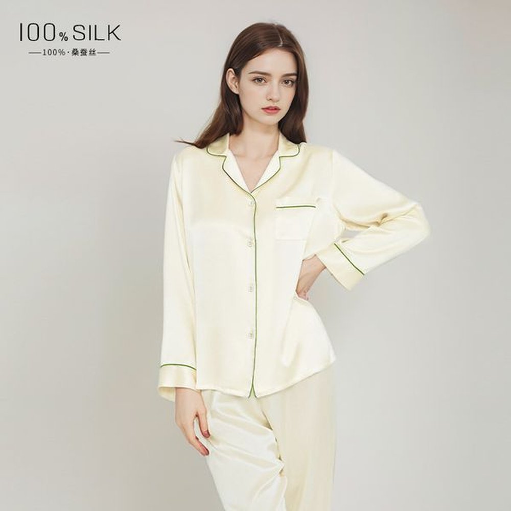 beuropean and american large size spring and autumn silk pajamas