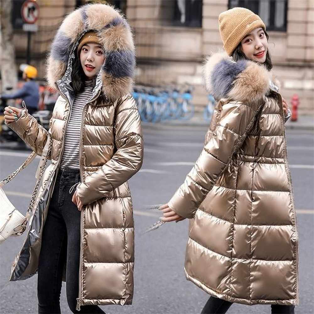big fur winter jacket women parkas hooded waterproof down parka