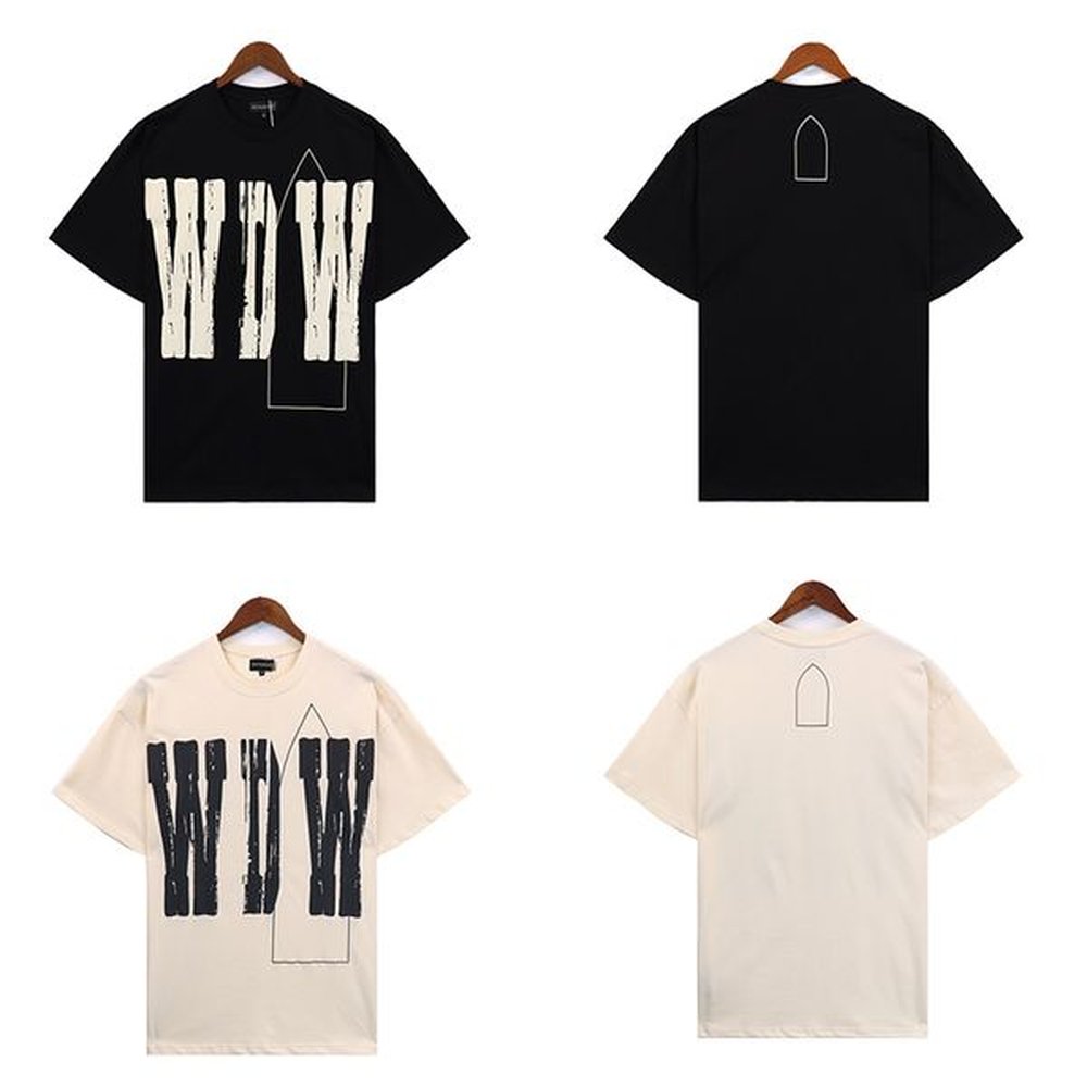 Big Letters Printing T-Shirt Men Women Casual Fashion Apricot Black Tee Top High Quality Oversized T Shirt