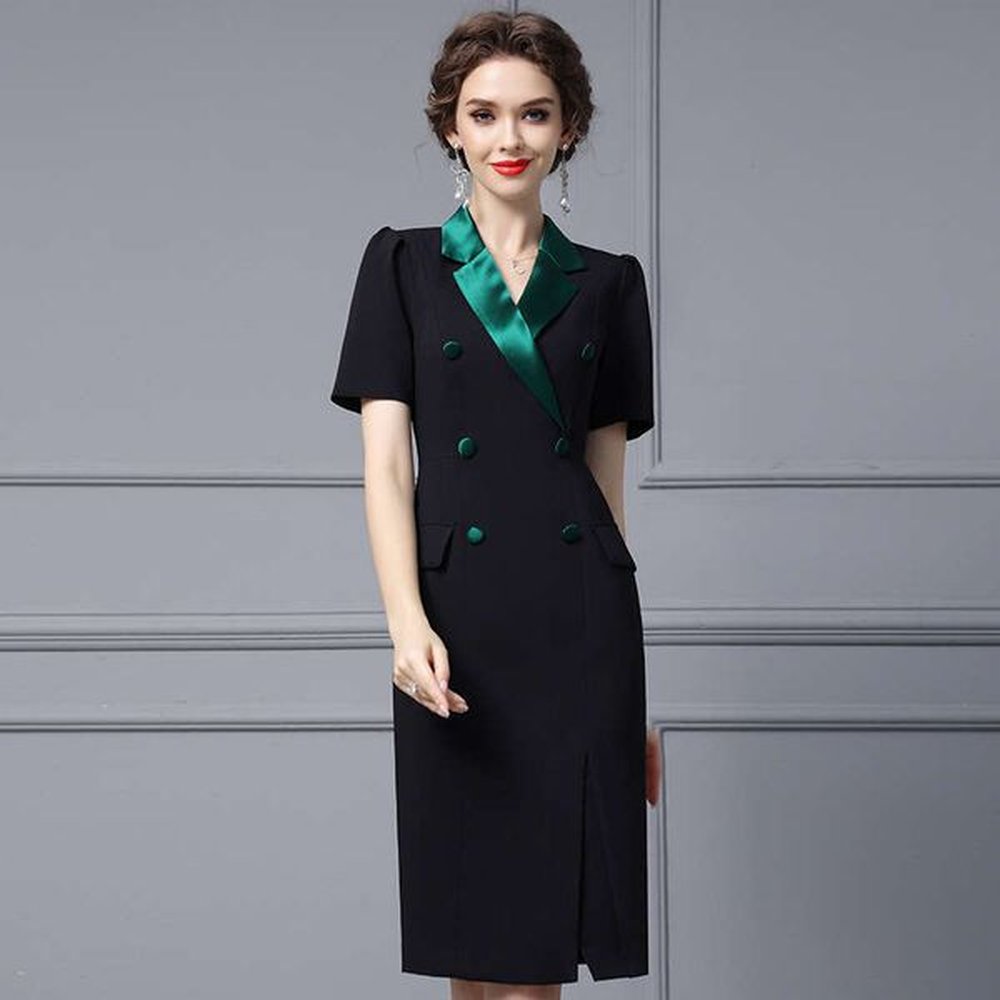 black dress for womens summer new highend contrasting suit