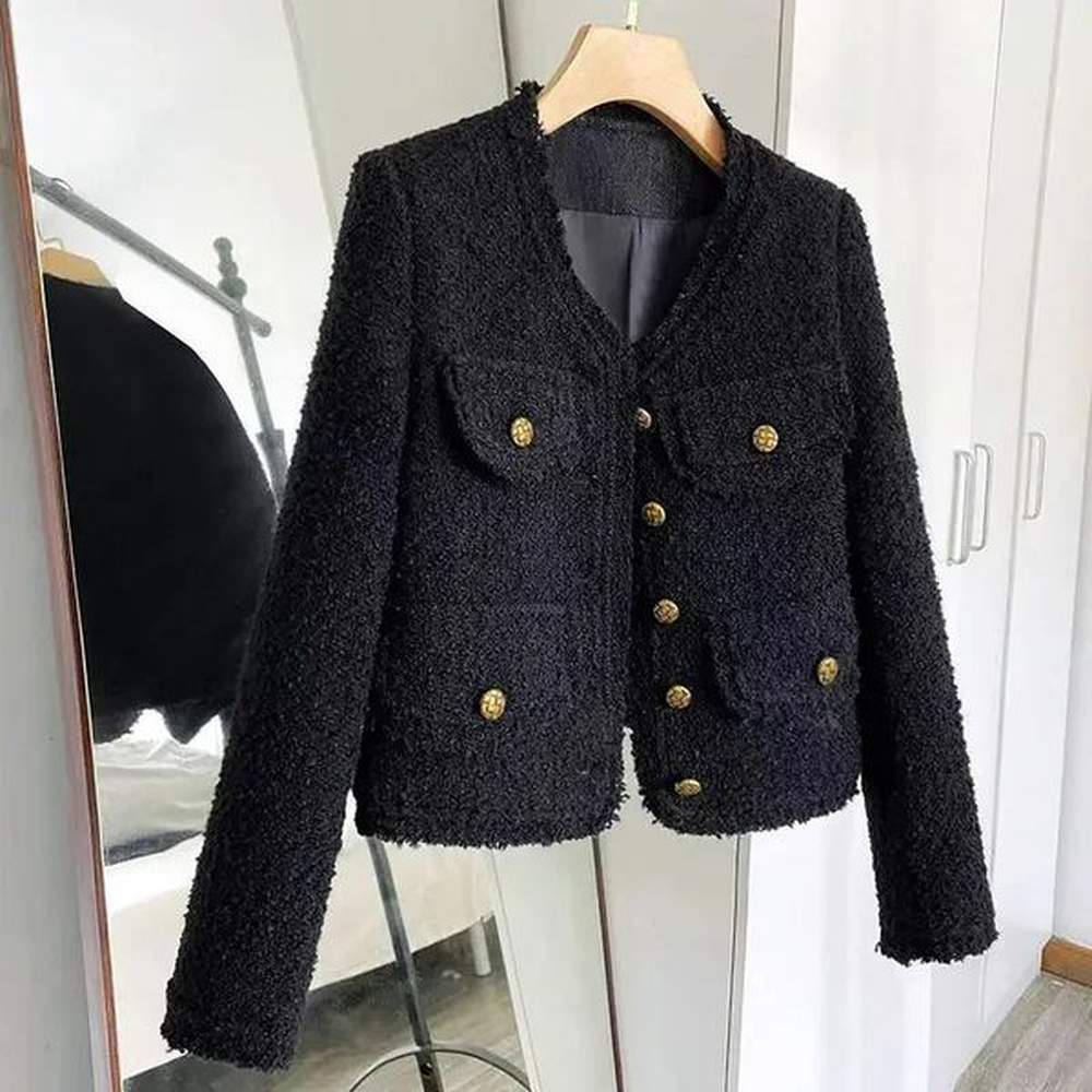 blacktweed style cropped jacket spring autumn thin elegant socialite
