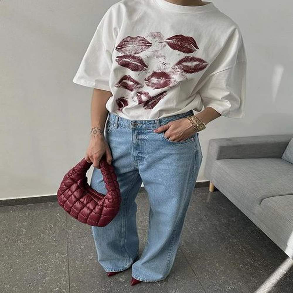 blessyuki harajuku heart printed women t shirts cotton