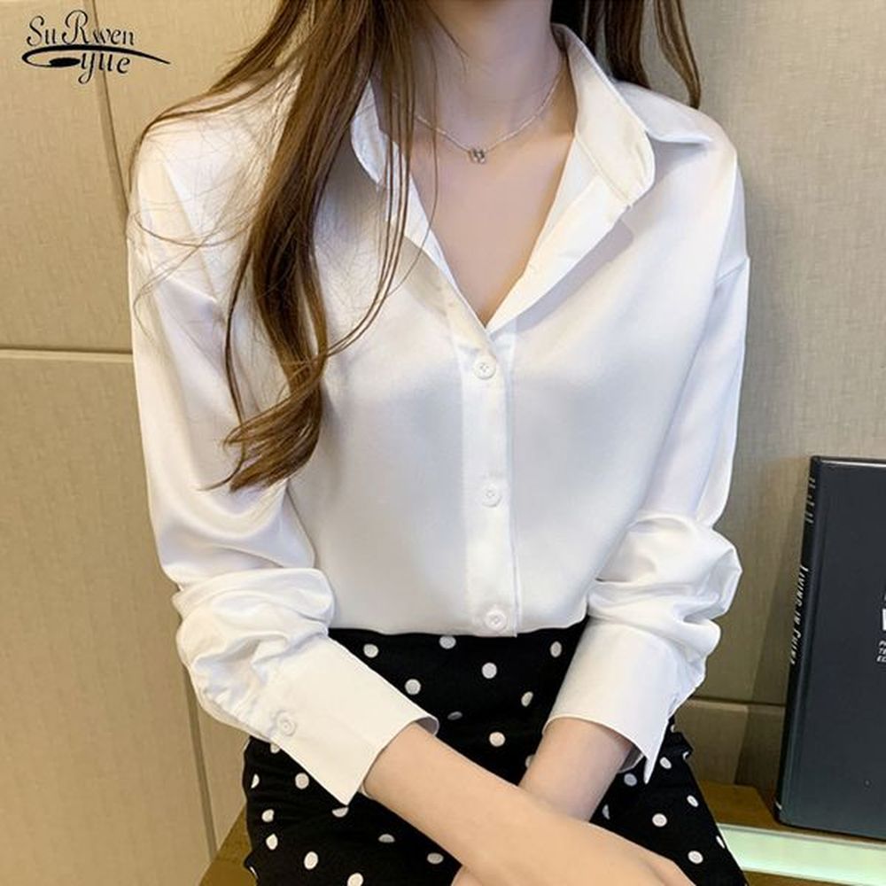 blusas autumn loose women blouses and tops chiffon shirts vintage