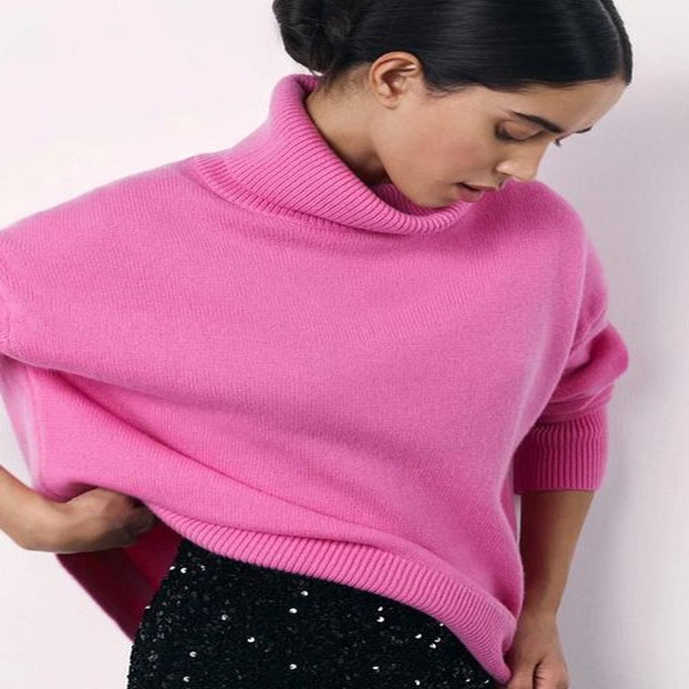 bornlands fashion womens turtle neck sweater casual loose womens knitted