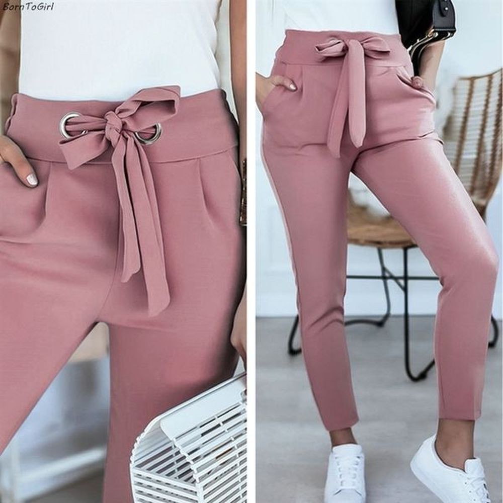 borntogirl fashion casual slim pants for women spring summer streetwear