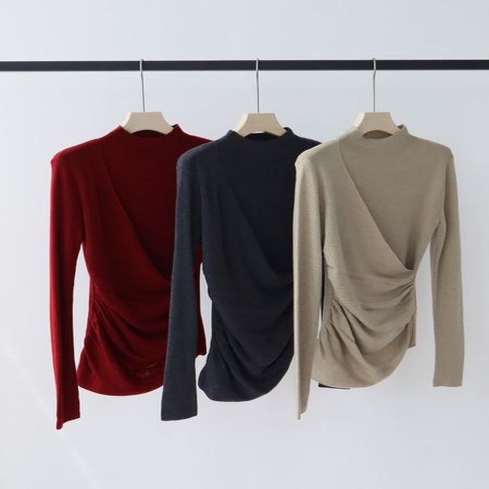 bovb womens wool blend knit sweater half high neck