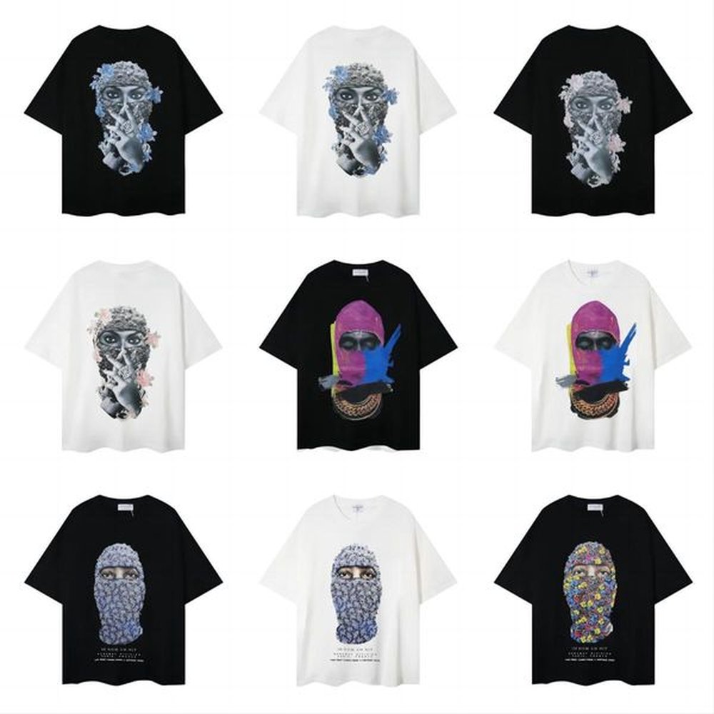 2024 Brand Designer Mens T-Shirts IH NOM UH NIT Letter Masked Men Printed Casual Short Sleeve Men Women 100% Cotton Loose Comfortable T Shir