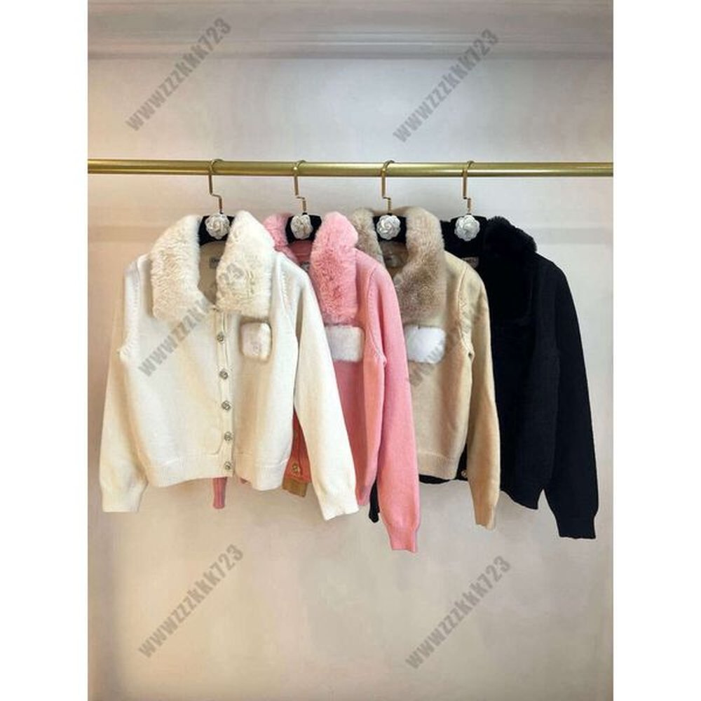 brand designer womens jacket long sleeved fur stand collar jacket