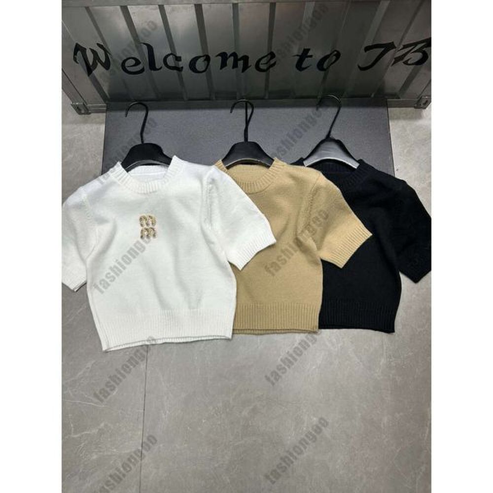 brand designer womens tshirt small round neck embroidered letter pattern