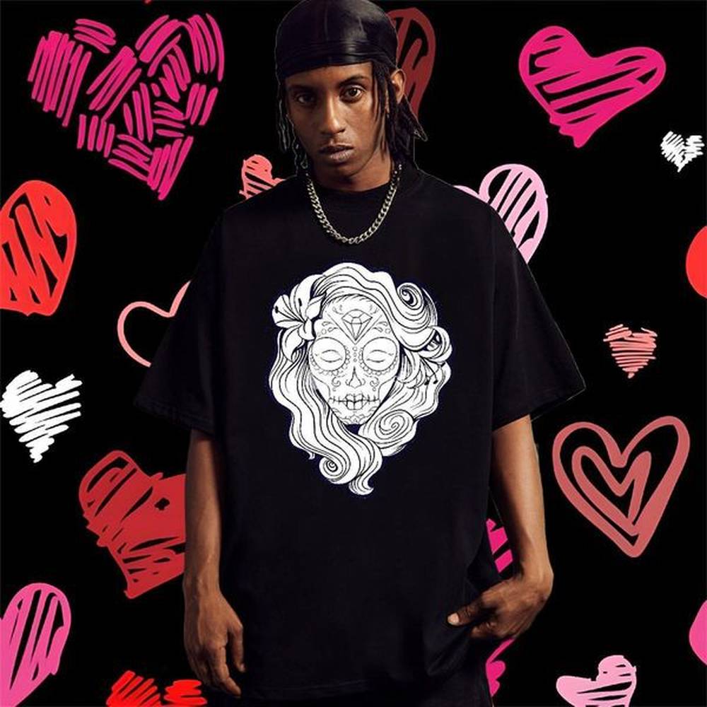 Brand Man T Shirts 230g 100% Cotton skull Casual Beach Plus Size Cartoon Breathable Crew Neck Men Tees New Designer Tops Shirt