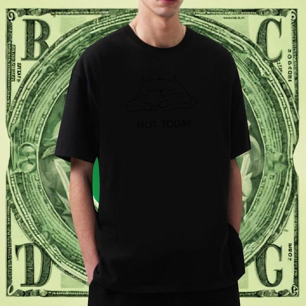 Brand Men Clothes T-Shirt 230g Pure Cotton Home Outdoor cat DIY Printed Short Sleeve O-Neck New Arrival T shirt Tees