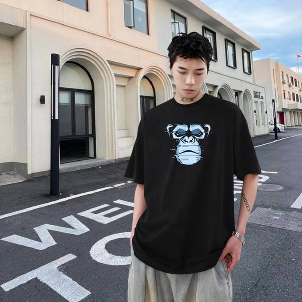 Brand Tshirt for Man Woman 230g 100% Cotton Hip Hop Street Owl Cartoon Print Short Sleeve O-Neck Casual New T Shirt For Man Tops Shirt