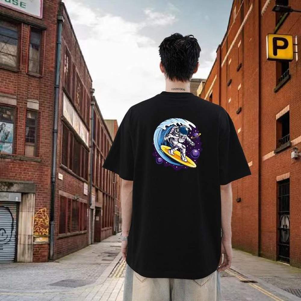 Brand Tshirts 100% Cotton 230g Casual Daily Wear universe Breathable Crew Neck T Shirt For Man Cool Cartoon Printing L-4XL Clothes